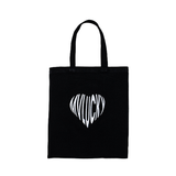 MVLUCKY White Heart Logo Tote Bag