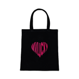 MVLUCKY Fuchsia Heart Logo Tote Bag